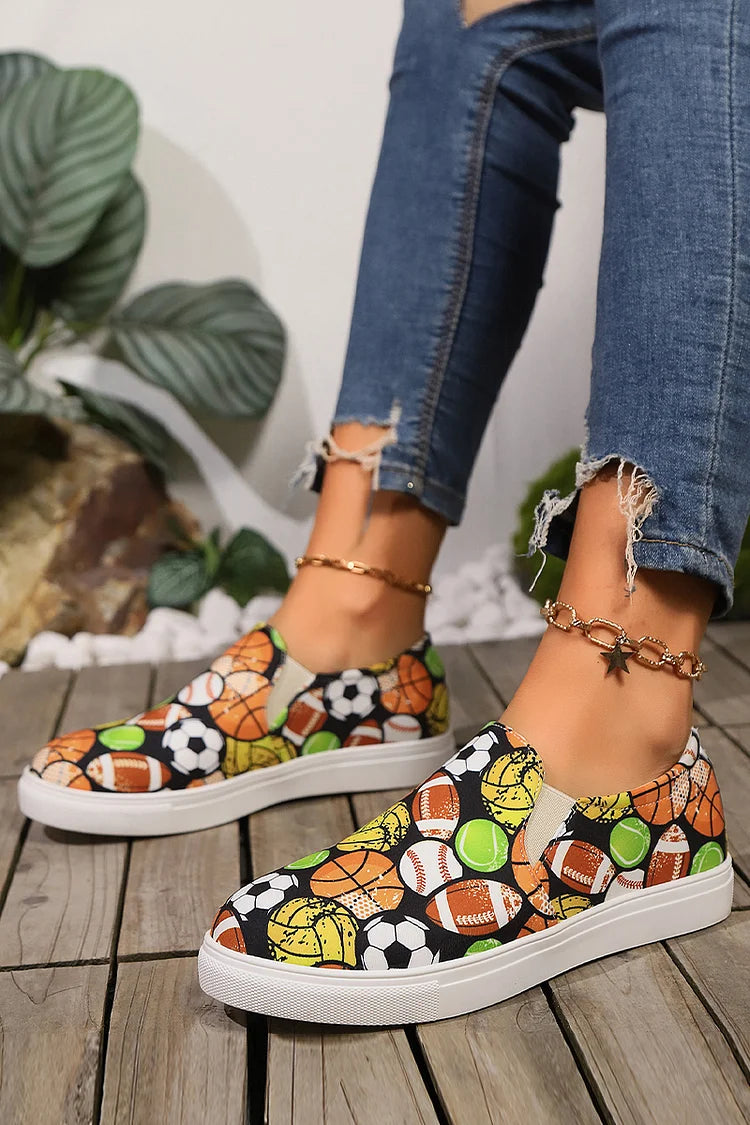 Multicolor Animals Print Round Toe Casual Loafers