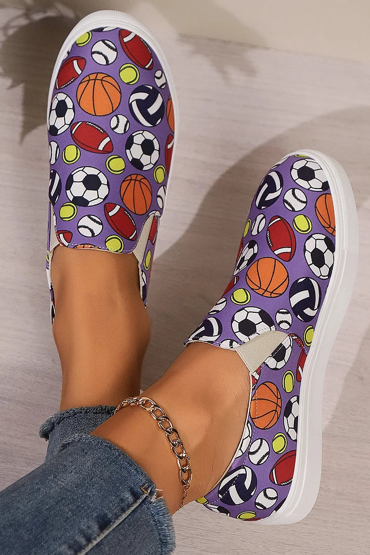 Multicolor Animals Print Round Toe Casual Loafers