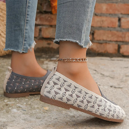 Textured Color Block Patchwork Asymmetric Cut Out Loafers