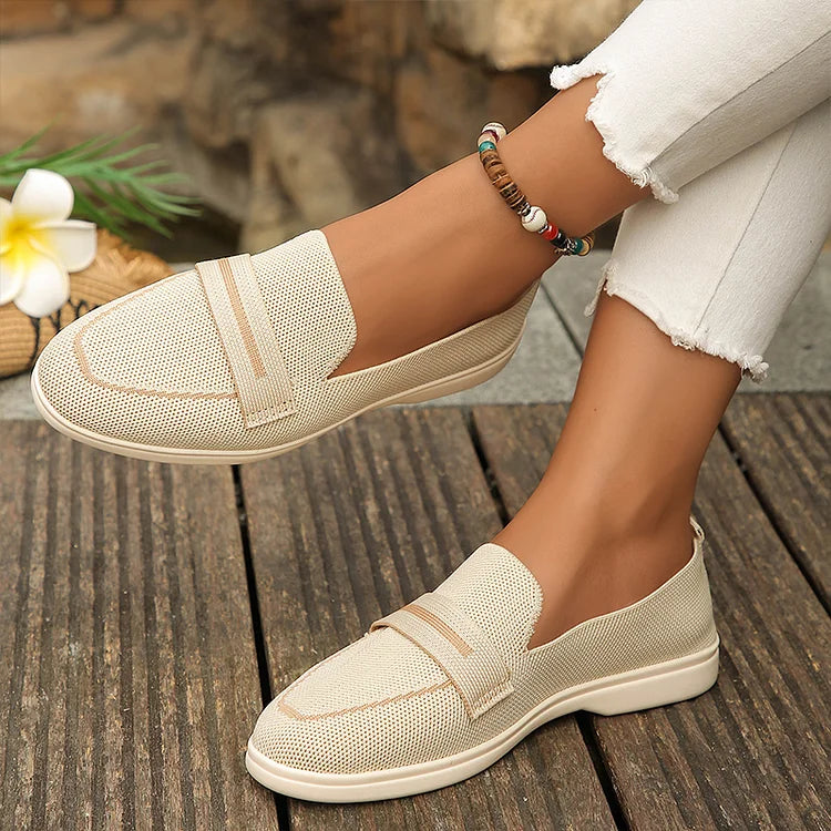 Patchwork Round Toe Colorblock Casual Loafers