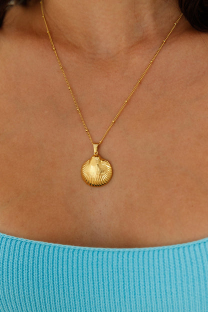 Collana con isola di conchiglie placcata in oro 18 carati Oro