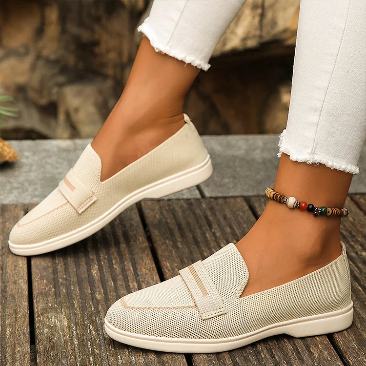 Patchwork Round Toe Colorblock Casual Loafers