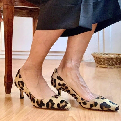 Leopard Print Faux Suede Pointy Kitten Heels [Pre Order]